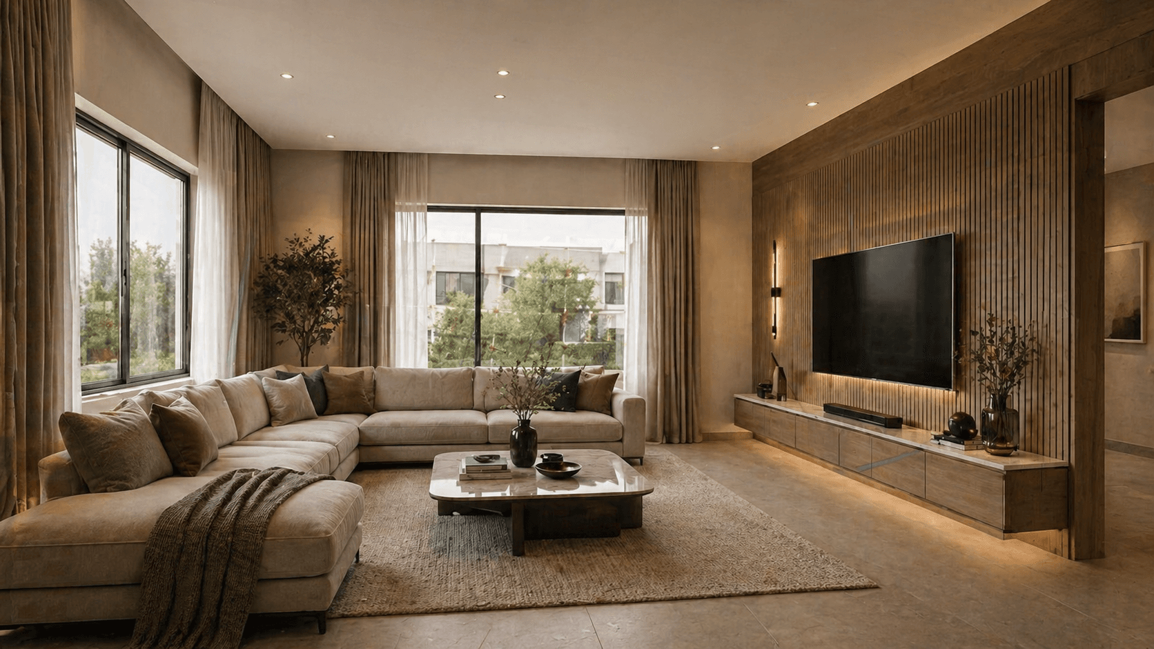Priya & Rohan Patel — Living Room